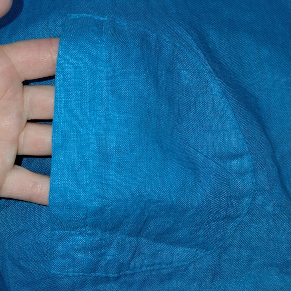 Meo Meli 100% Linen Zip Up Cropped Jacket Women's One Size Light Turquoise - Picture 2 of 7